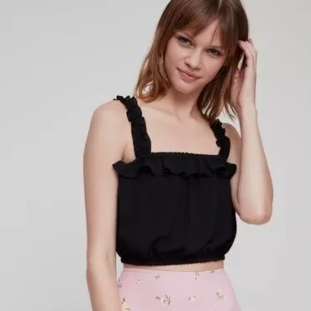 Aritzia Sunday Best Miranda Tank - Black, size medium